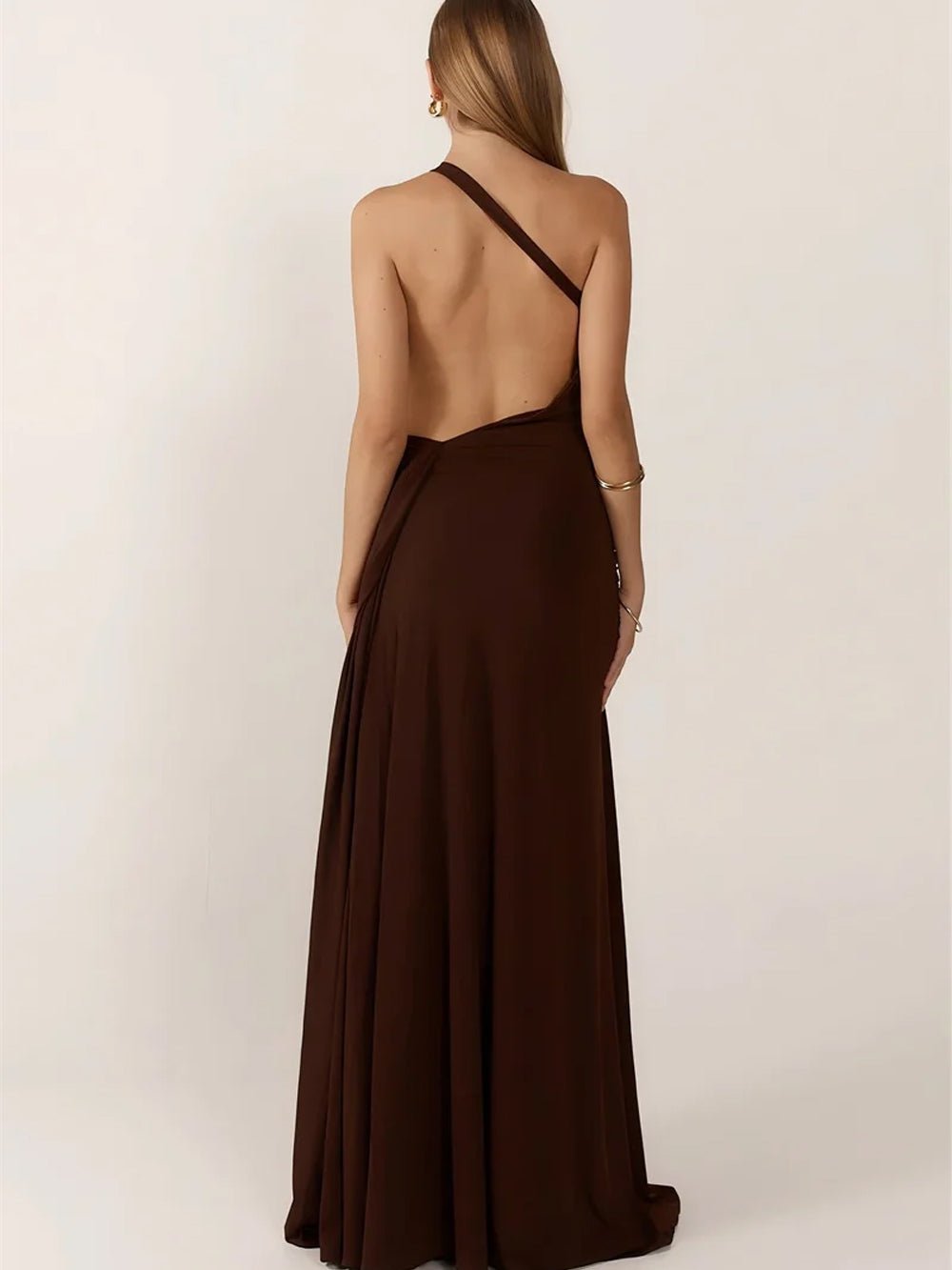 Athena One Shoulder Backless Maxi Dress