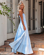 At Sea Cotton Blend Smocked Maxi Dress