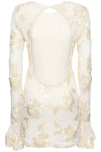 Norma Chic Backless Embroidered Mesh Mini Dress Silhouette Collection