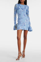 Norma Chic Backless Embroidered Mesh Mini Dress Silhouette Collection