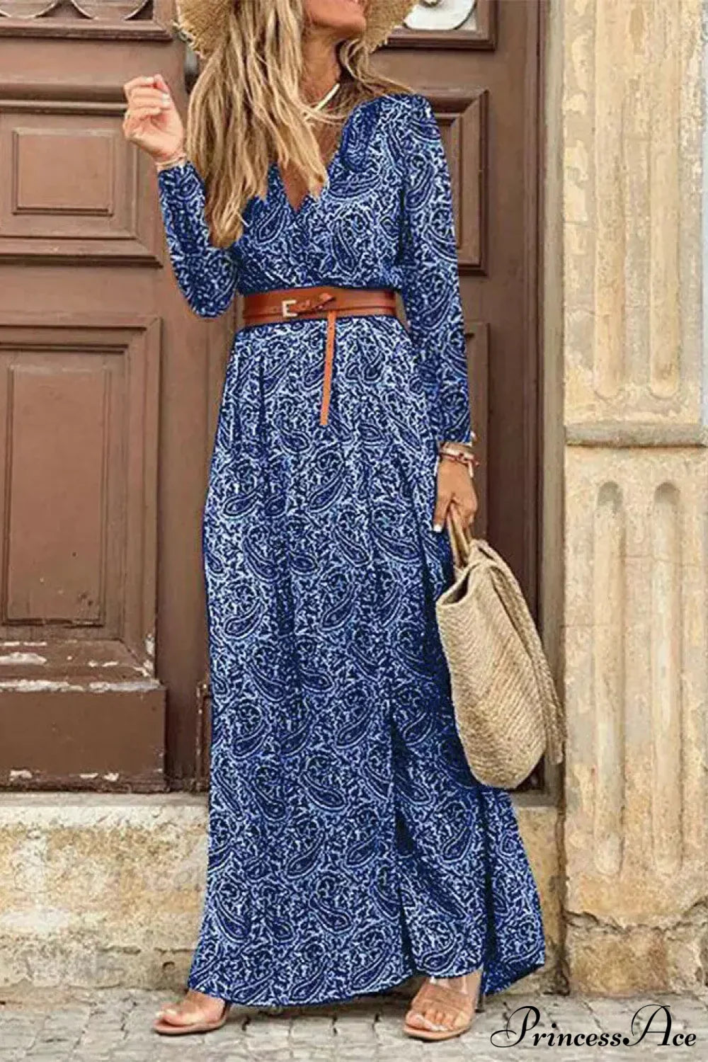 Autumn High Split Boho Maxi Dress