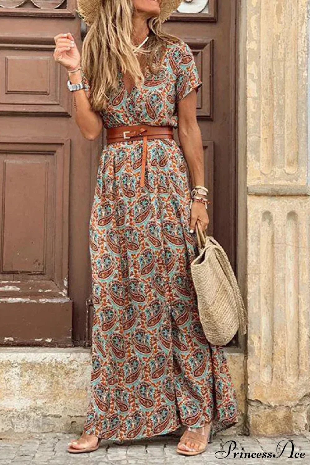 Autumn High Split Boho Maxi Dress