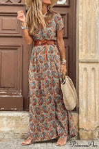 Autumn High Split Boho Maxi Dress