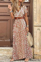 Autumn High Split Boho Maxi Dress