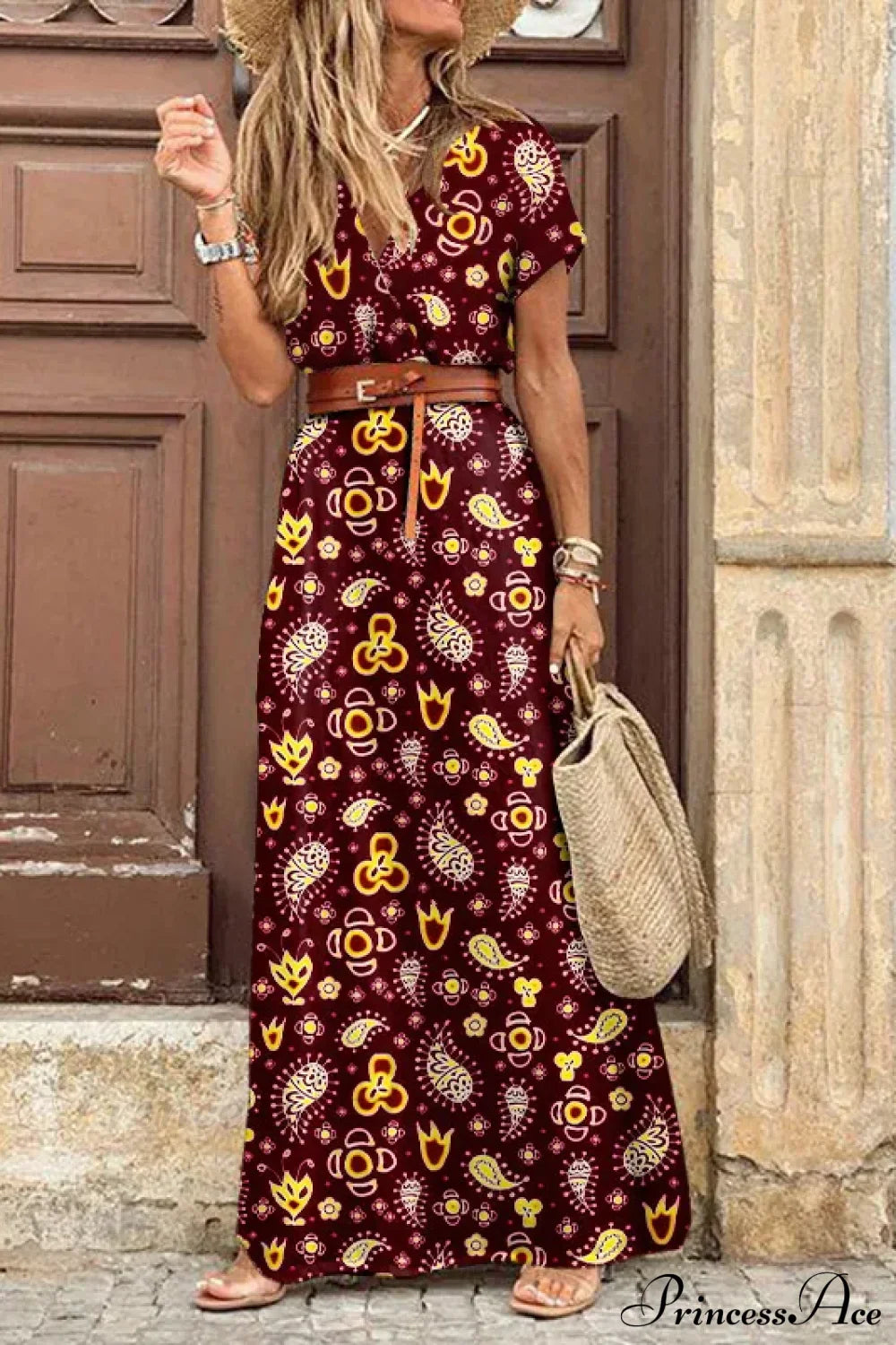 Autumn High Split Boho Maxi Dress