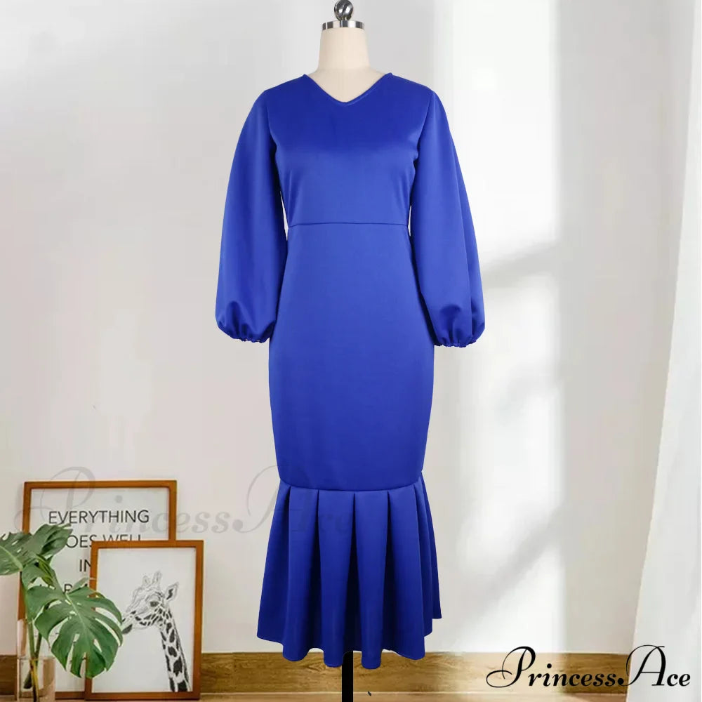 Autumn Spring Occasion Female V Neck Event BerryBetty Gown African Puff Sexy Bodycon Women Fashion Robes Sleeves Party Long Vestidos