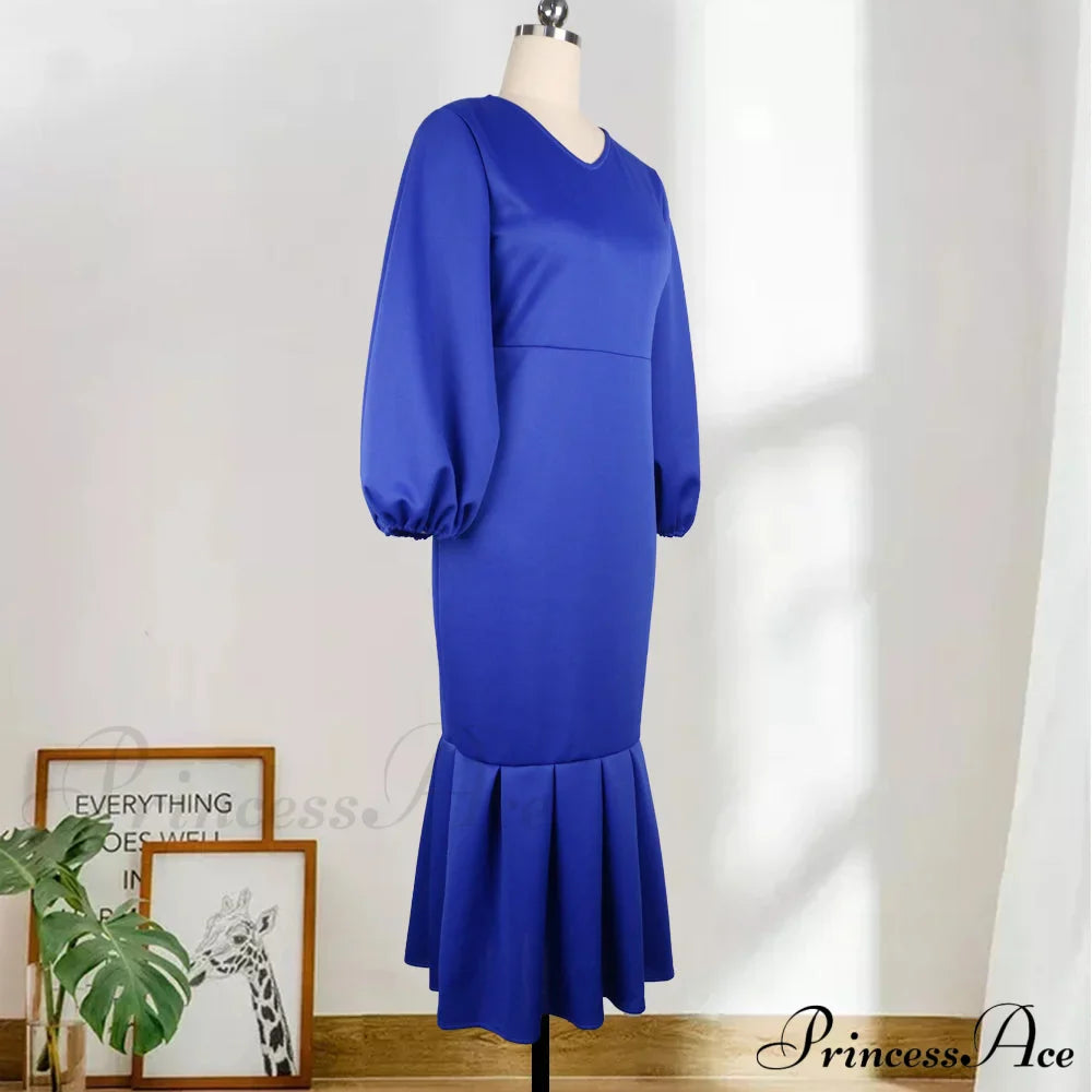 Autumn Spring Occasion Female V Neck Event BerryBetty Gown African Puff Sexy Bodycon Women Fashion Robes Sleeves Party Long Vestidos
