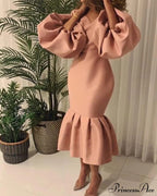 Autumn Spring Occasion Female V Neck Event BerryBetty Gown African Puff Sexy Bodycon Women Fashion Robes Sleeves Party Long Vestidos