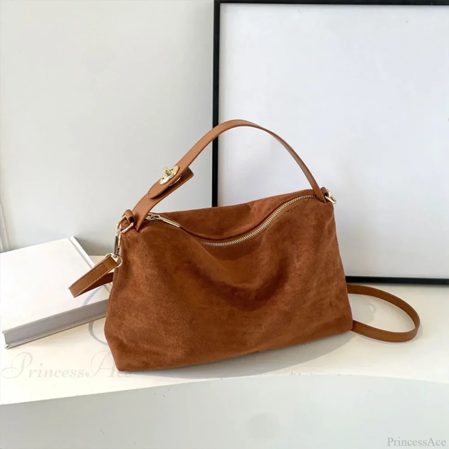 Autumn Winter Matte Suede Cow Leather Handbag