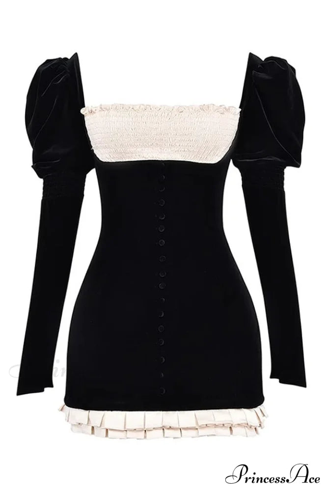 Azaria Black Stylish Vintage Dress
