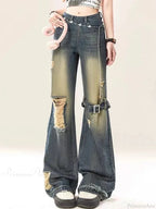 Azure Torn Dark Baggy Harajuku Pant