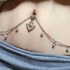 Azure Zircon Peacock Tail Medieval Belly Ring