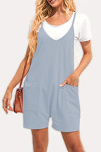 Zip pocket suspenders jumpsuit