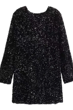 Sequined Lace-Up Short Dress