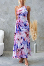 Deja | One Shoulder Pleated Maxi Dress