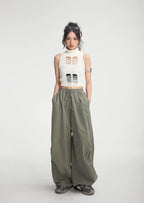 Balloon Drawstring Palazzo Pants