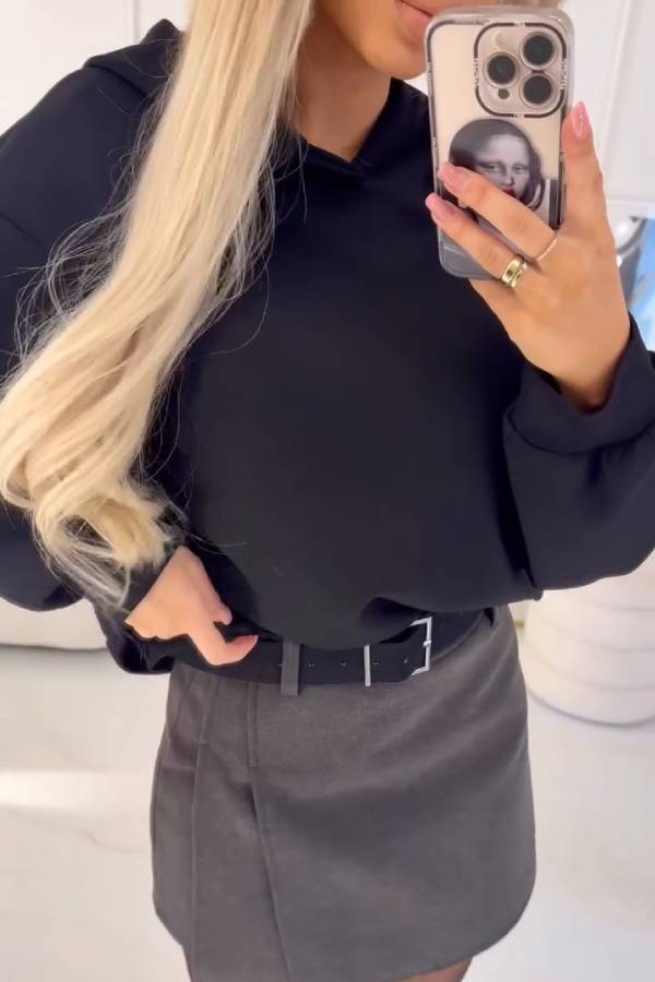 Gray Simple Short Skirt