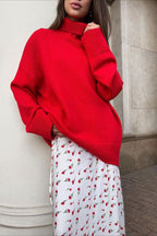 Cherry Print High Waist ALine Skirt