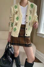 Plaid Color Block High Waist Skirt