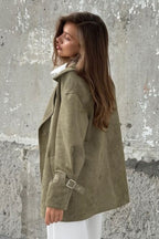 Vintage Suede Notch Collar Coat