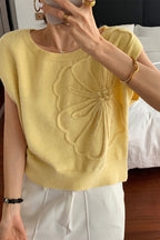 Casual Short Sleeve Knit Sweater