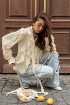 Tencel Loose Long-Sleeve Blouse