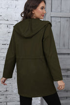 Hooded Mid-Length Waist-Tied Trench Coat