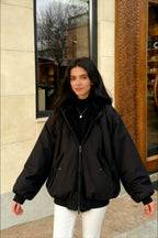 Reversible Oversize Fleece Hooded Jacket