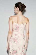 Floral Ruffle Cami High Waist Vacation Dress