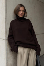 Slimming High Neck Knit Sweater