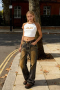 Wash Made Old Blue Micro Flared Retro Trendy Jean