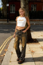 Wash Made Old Blue Micro Flared Retro Trendy Jean