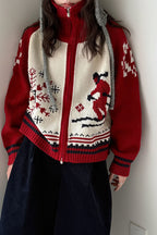 Retro Double Zip Cardigan