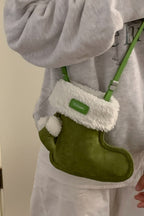 Cute Boot Shape Suede Fuzzy Crossbody Bag Mini Phone Bag