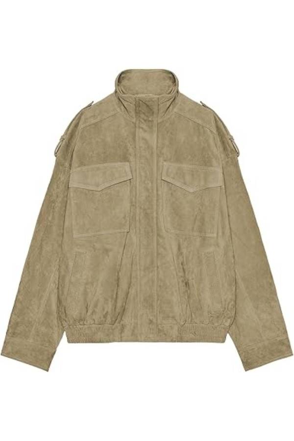 Workwear-style Stand-Collar Jacket
