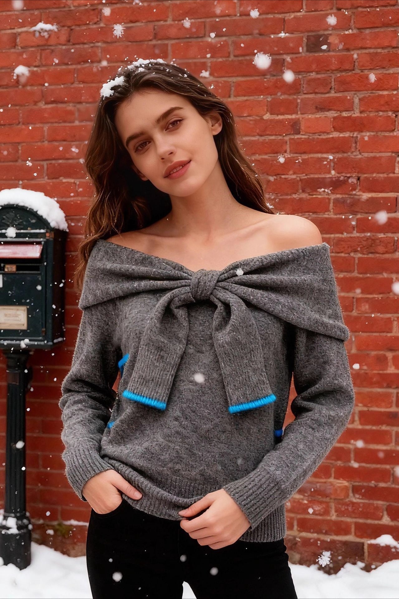 Chic Off Shoulder Slim Knit Top