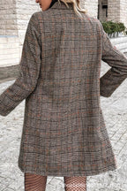 Plaid Double Breasted Blazer Overcoat