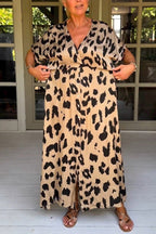 Wild Leopard V-Neck Maxi Dress
