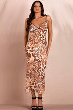 Printed Stretch Cami Bodycon Maxi Dress