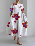 Gustava Minimalist Floral Print Dress Designer Edit