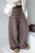 Striped Knit Thickened Casual Pants