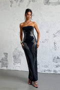 Strapless Rhinestone Maxi Birthday Dress