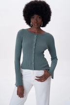 Flare Sleeve Button Cardigan