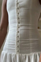 Alice Timeless Sleeveless Button Dress Statement Occasion Edit