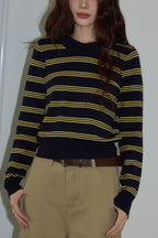 Relaxed Fit Striped Knit Top