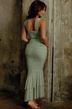 Ruched Panel Slip Dress