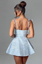 Tie-Waist Backless Cowl Neck Birthday Dress