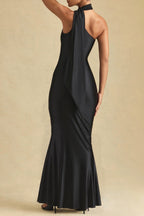 Halter Mermaid Satin Gown Silk Dress