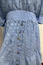Lace Panel Batwing Sleeve Boho Dress