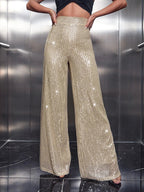 black sequin stretch pants